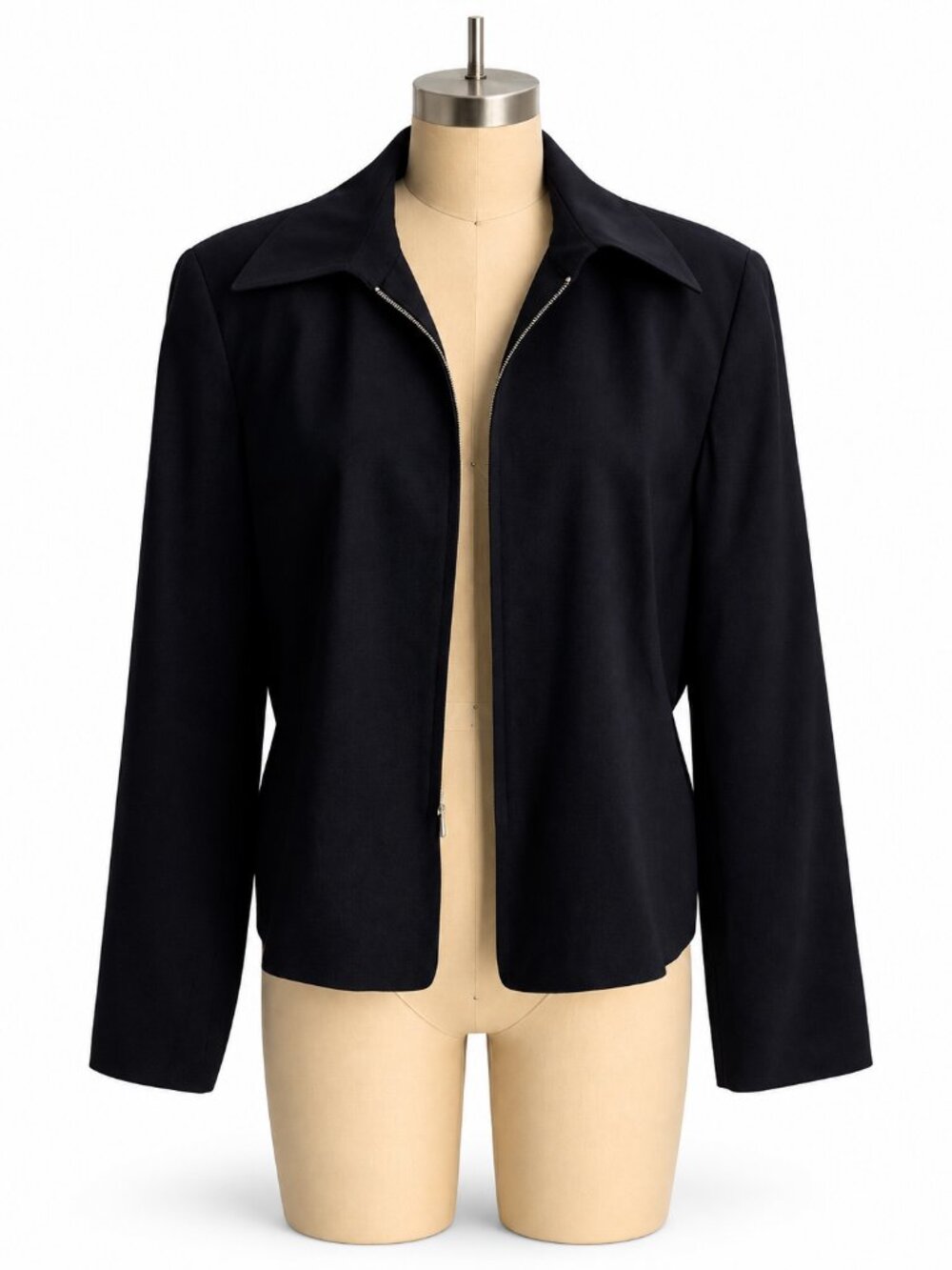Emanuel Ungaro Black Zip Front Collared Jacket - M